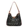 2024 Vendor Custom Logo Jacquard Fabric Leather Shoulder Bag For Women Luxury Purse