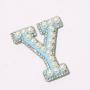 Stock 26 Pieces A-Z Pearl Alphabet English Letter Self Adhesive 3M Backing Embroidery for Clothing Logo DIY Letter Patches