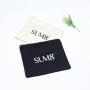Eco-Friendly Canvas Gold Zipper Makeup Bag Natural Black Custom Logo Cotton Canvas Makeup Cosmetic Pouch