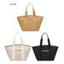 ZWY085 Wholesale New Women Solid Color Canvas Tote Bag Daily Casual Lightweight Shopping Bag Work Travel Organizer Shoulder Bag