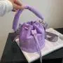 New Arrival Fall And Winter Velvet Letter Embroidery Women's Bucket Bags Fur Fluffy Women's Crossbody Bag
