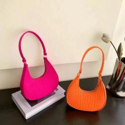 Solid color ladies hand bag 2024 trend Korean style summer new stone pattern armpit bag leisure shoulder bag for women handbag