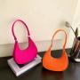 Solid color ladies hand bag 2024 trend Korean style summer new stone pattern armpit bag leisure shoulder bag for women handbag