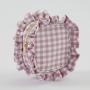Unique Design Hot Sale Makeup Bag Pink Custom Zipper Pouch Cute Lattice Ruffle Cosmetic Bag