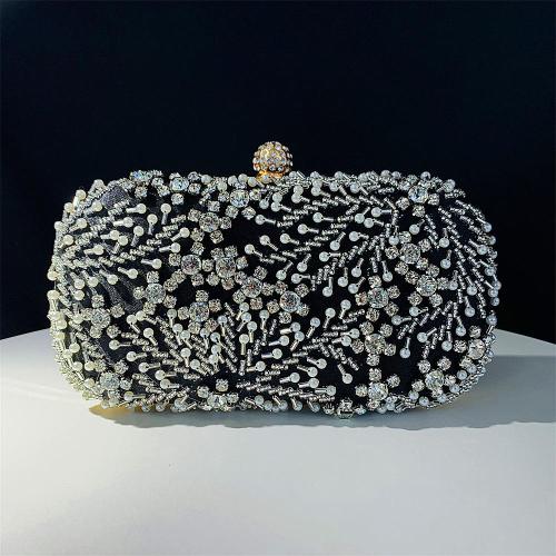Hot Sell Fashionable Luxury Rhinestone Pearls Beaded Wedding Party Clutch Purse Ladies Bridal Evening Bags sac tendance 2024