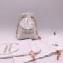White Cotton Drawstring Pouch For Jewelry
