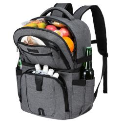 Sucipi Leak-Proof Insulated Cooler Backpack with 4 Ice Packs & Double Deck Cooler Bag Work Camping Hiking Lunch Backpack for men