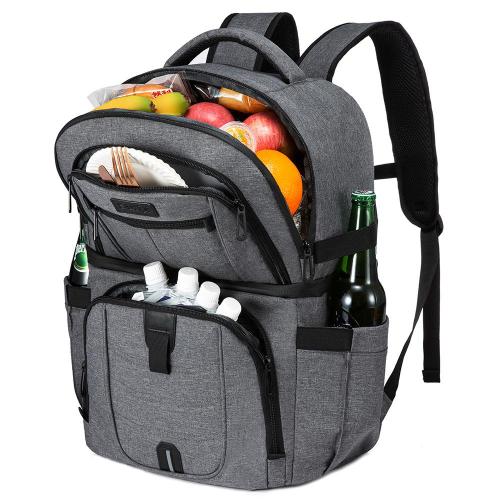 Sucipi Leak-Proof Insulated Cooler Backpack with 4 Ice Packs & Double Deck Cooler Bag Work Camping Hiking Lunch Backpack for men