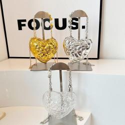Acrylic Love Fashion Versatile Banquet Bag