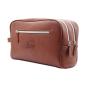Custom brand vintage leather travel toilet bag, high quality vegan leather wash bag for men