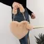Wholesale Purses Winter Heart Shaped Handbags Faux Fur Handbags For Women