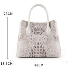 genuine leather New women's bag trend Women's crossbody bag Fashion Himalayan white crocodile TOTE handbag
