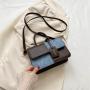 Fashionable spliced Textured Handbag, Summer Commute Foreign-style Shoulder Crossbody Square Bag, Trendy