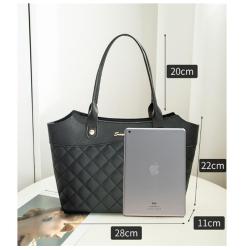 Gelory Customized Wholesale Ladies Luxury Texture Rhombus Large Capacity Handbags Women Travel Shopping Tote Bag