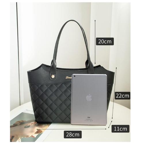 Gelory Customized Wholesale Ladies Luxury Texture Rhombus Large Capacity Handbags Women Travel Shopping Tote Bag