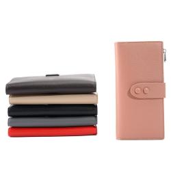 Ladies Korean Solid Zipper Long Wallets Student Mobile Phone Wallet Large-capacity Buckle Coin Purse carteras para mujer