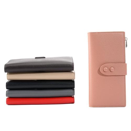 Ladies Korean Solid Zipper Long Wallets Student Mobile Phone Wallet Large-capacity Buckle Coin Purse carteras para mujer