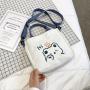 2023 Cartoon Animal Pattern Canvas Tote Bag Plain Shoulder Canvas Bag Folding Ladies Hand Bags