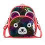 Fashion Leather Kids School Bag Sling Purse Cartoon Bear Girls Sequin Crossbody Bag