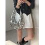 Luxury Silver Glitter Handbag PVC Sequins Decoration Shoulder Bag Two Colors Cheap Tote Bag Women's