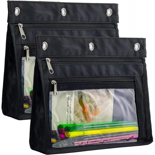 Expandable Pencil Pouch For 3 Ring Binder , Large Capacity Oxford Pencil Bag For School And Office