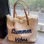 KBW473 Wholesale Women Bag New Handbag Simple Beach Travel Bag High Quality Ladies Canvas Single Shoulder Tote
