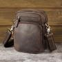 Men's leather vertical crossbody bag Crazy Horse retro bag