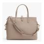 Leather triple zipper overnight bag large zipper compartments travel bag with removable crossbody strap