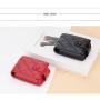 HR703 Women Lipstick Bag With Mirror Pink Pouch Laser Pu Leather Makeup Organizer Embroidered Purse Girl's Cosmetic Handbag