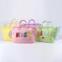 Custom Logo Large Capacity Reusable Handbag Strong Eco-friendly Cotton Canvas Fringe Beach Shopping Embroidery Tote Bag