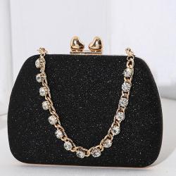 2024 New Evening Bag Rhinestone Chain Handbag Crossbody Small Square Bag Celebrity Banquet Clutch Bag