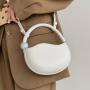 New Fashion Pea Small Bag Woman Custom Bolsos Niche Designer Pure Color Pu Leather Handbag Zipper Single Shoulder Crossbody Bag