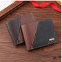 men's wallet, short style with multiple card slots, fashionable and casual money clip thin two-fold spliced soft leather wallet