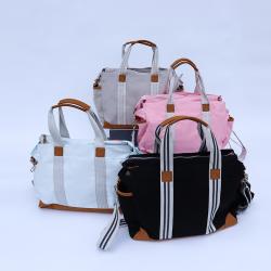 New Arrival Low MOQ Large Capacity Canvas Baby Mommy Diaper Bag Portable Custom Designer Diaper Bags
