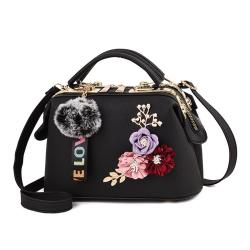 New Fashion Simulation Flower Box Stylish One Shoulder Diagonal Bag Pure Color PU Leather Handbag With Zipper