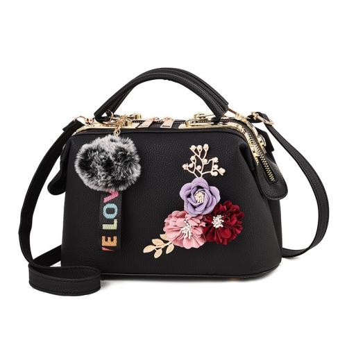 New Fashion Simulation Flower Box Stylish One Shoulder Diagonal Bag Pure Color PU Leather Handbag With Zipper