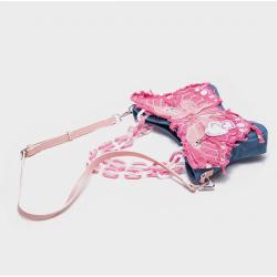 New Mini Canvas Denim Color Contrast Niche Design Women's Bag Butterfly Tote Bag Chain Bag