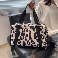 New Design Leopard Print Waterproof Oxford Travel Bag Women Shoulder Crossbody Handbag Lightweight Sports Fitness Bag