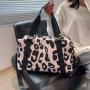 New Design Leopard Print Waterproof Oxford Travel Bag Women Shoulder Crossbody Handbag Lightweight Sports Fitness Bag