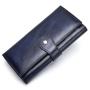 Fashion Retro Genuine Leather RFID Blocking Long Wallets Large Capacity Women Trifold Wallets Phone Holder Clutch Travel Purse
