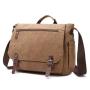 Vintage Canvas Satchel Messenger Bag for Men Business Travel Shoulder bag 38cm big size fits 15 inch Laptop Handbags book bag