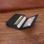 ZR114 Men's Leather Business Card Bag Lychee Pattern Top Layer Cow Leather Business Card Holder Stamped LOGO