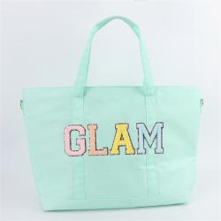 Keymay Custom Printed Logo Tote Bags Blank Shopping Beach Bag   Sports Gym Duffel Bag Womens Handbag