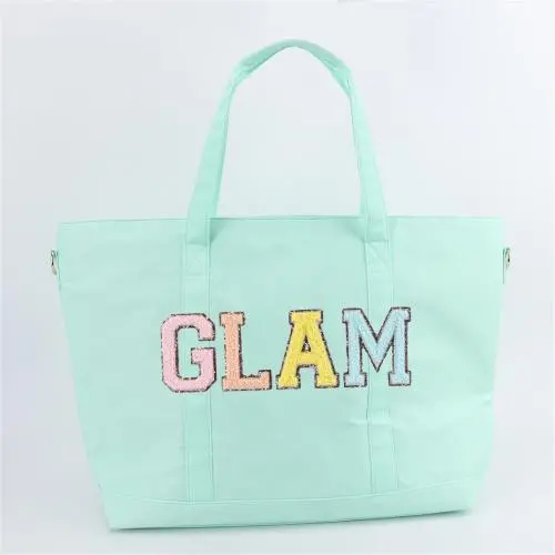 Keymay Custom Printed Logo Tote Bags Blank Shopping Beach Bag   Sports Gym Duffel Bag Womens Handbag