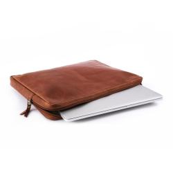 Custom computer bag 13 15 inch vegetable tanned leather laptop sleeve document holder