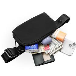72H Delivery Unisex Everywhere Mini Crossbody Belt Bag Multifunction Nylon Travel Bum Hip Waist Bag with Keyhole