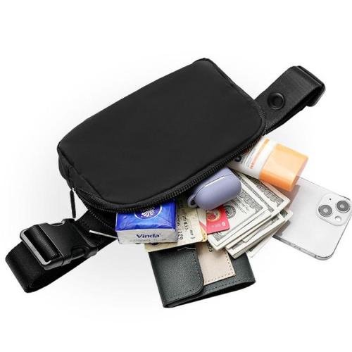 72H Delivery Unisex Everywhere Mini Crossbody Belt Bag Multifunction Nylon Travel Bum Hip Waist Bag with Keyhole