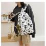 OEM909 Ladies Cow Print Bag Small Cute Canvas Leisure Backpack Casual School Bags for Girls College Women Shoulder Bag