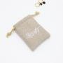 Recycled Natural Hessian Burlap Christmas Gift Coffee Dust Jute Pouch Brown Gray Sack Jute Drawstring Bag