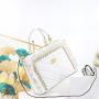 2024 hot selling large size Ruffles women's handbags quality PU ladies bags fashion  tote bags for girls supplier 32 cm